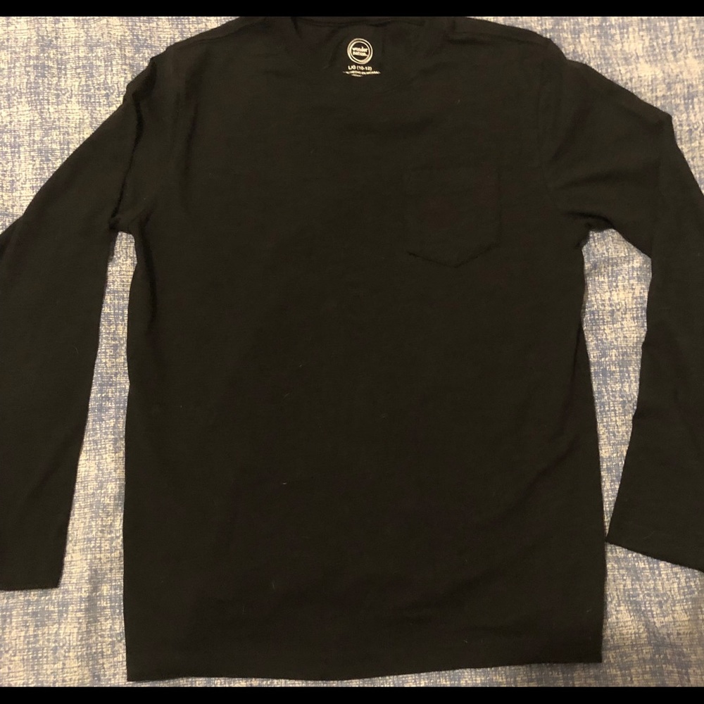Black long sleeve shirt for kids size 10 to 12